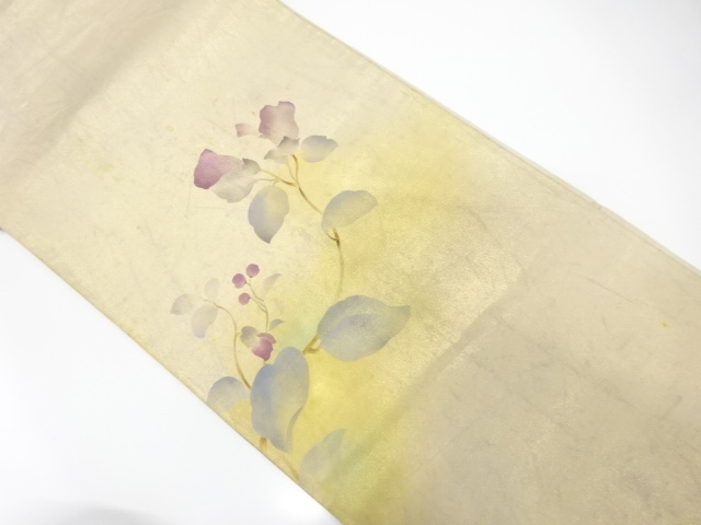JAPANESE KIMONO / ANTIQUE FUKURO OBI / SILK / BRANCH FLOWER